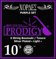 Bouzouki / Tzoura  6 String Set Silver plated Light 10s - Purple