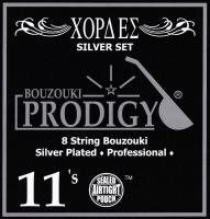 Bouzouki 8 String Set Silver plated Profesional 11s- Silver