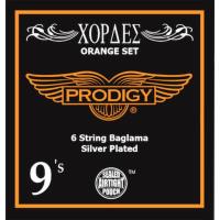 Baglama 6 String Set Silver Plated 9s-Orange 