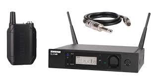 Shure GLXD14R-Z2 Rechargeable Wireless System with WA302 2.5' TA4F to 1/4" Guitar Cable, Half Rack