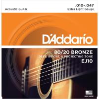 D'Addario EJ10- Bronze Extra Light Acoustic Guitar Strings 010-047