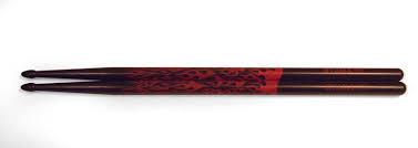 TAMA Rhytmic Fire Drumsticks - 5B-F-BR - Black, Red Pattern