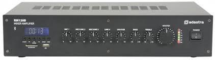 ADASTRA  RM120B  5 Channel Mixer Amplifier with Bluetooth, 120W RMS 100V Line