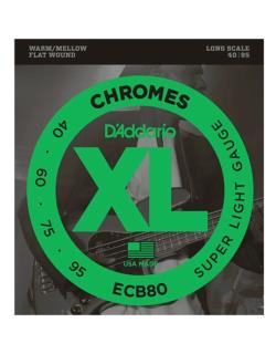 D'Addario ECB80 XL Chromes Flat Wound Bass Strings