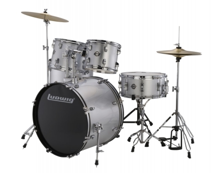 Ludwig Accent Fuse 5-Pc Drum Set (LC17015) Silver