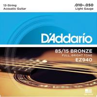 D'Addario EZ940 Great American Bronze Light (.010.-050) 12-String Acoustic Guitar Strings