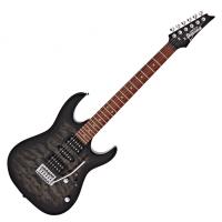 Ibanez Solid-Body Electric Guitar, Right, Transparent Black Sunburst GRX70QATKS