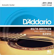 D'Addario EZ910  Bronze Light (.011-.052) Acoustic Guitar String
