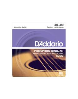 D'Addario EJ26- Phosphor Bronze Costum Light Acoustic Guitar Strings 011-052