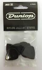 Dunlop 47PXLS Nylon Jazz III XL Guitar Picks Black Stiffo 6-pack